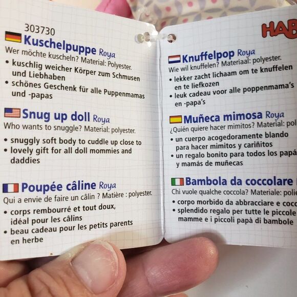 Cute HABA Cloth Red Hair Doll Green Eyes Cloth Rag Doll Soft 9" Roya - Picture 6 of 12